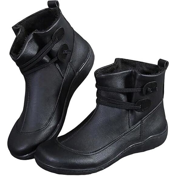 Women Ankle Boots Low Heel Slip on Comfortable Booties Black Size 9 US / 40CN - Picture 9 of 14